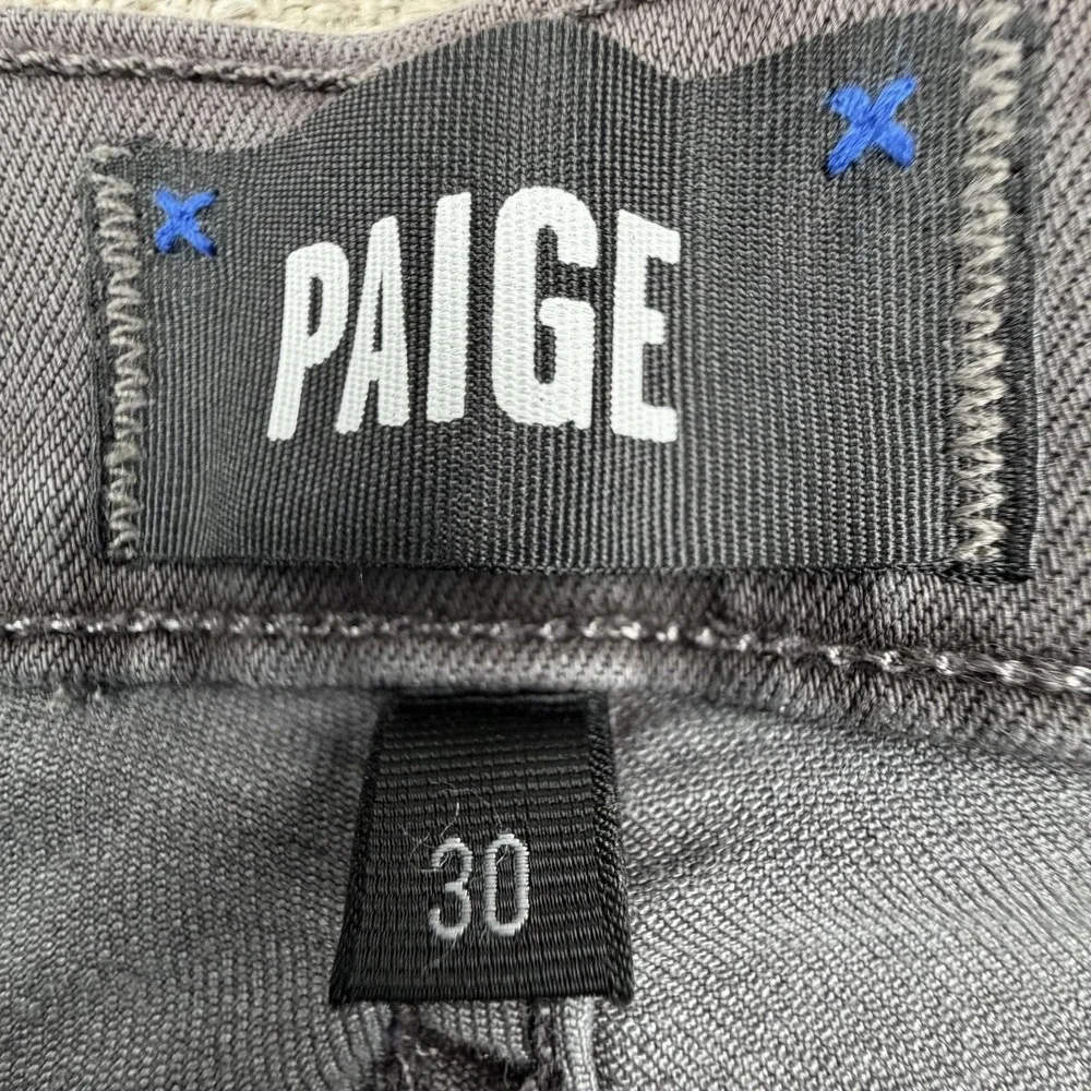Paige Croft Jeans Mens 30x32 Gray Skinny Transcend Stretch Denim Icon USA Flaw